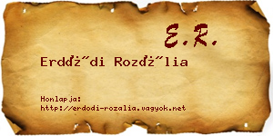 Erdődi Rozália névjegykártya
